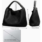 Woven Tote Bag For Women With Purse, Fashion Shoulder Hobo Underarm Bags, Large Woven Handmade Work Commuter Day Bags