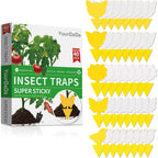 40 Pcs 5 Shapes Yellow Extremely Sticky Traps For Fungus Gnat, Fruit Fly, Fly, Whitefly, Flying Insect Catcher Traps For Houseplants, Kitchen, Indoor/Outdoor, Non-Toxic, Odorless, Pet And Kid Safe
