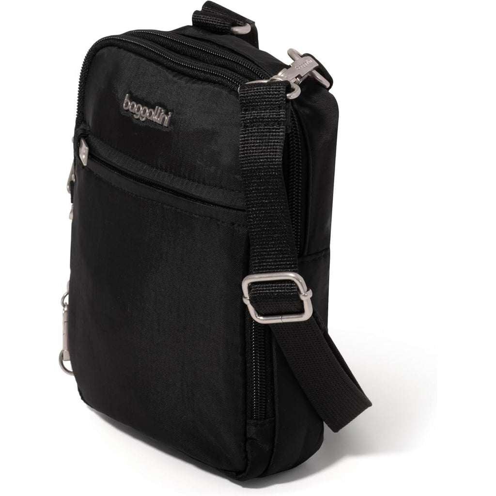 Baggallini Securtex® Anti-theft Mini Everything Crossbody Bag, 6.3"x8.25" Rfid, Locking Zippers & Cut-resistant Strap