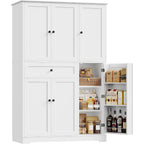 Hostack 68" Tall Kitchen Pantry Storage Cabinet With Doors & Shelves, White | Large Pantry Cabinet With Door Rack, Freestanding Kitchen Storage Cabinet With Drawer, Food Pantry For Dining Living Room