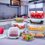 18 Piece Glass Food Storage Containers With Lids, Glass Meal Prep Containers, Food Storage Containers For Food Storage, Bpa Free & Leak Proof (9 Lids & 9 Containers)