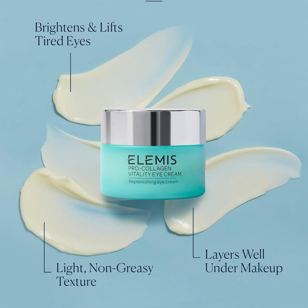 Elemis Pro-Collagen Vitality Eye Cream 15Ml, Restorative Eye Cream To Firm, Replenish & Smooth Skin