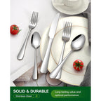 PHILIPALA 20 Piece Silverware Set, Stainless Steel Flatware Set for 4 Food Grade Novelty Flatware Cutlery Utensil Set Include Knife Fork Spoon Mirror Polished Dishwasher Safe