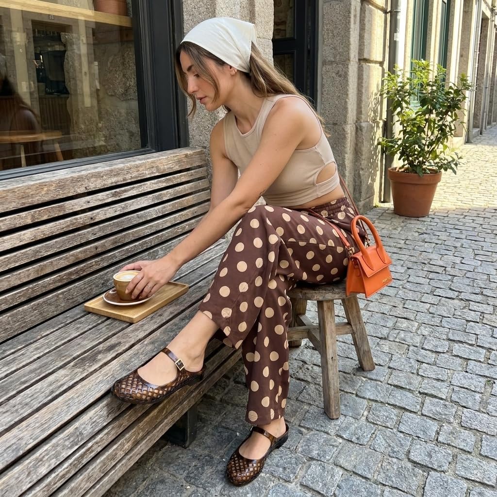 Cushionaire Java Casual Womens Jelly Flats With Adjustable Strap, Closed Toe Mary Janes Mule Design, Waterproof Jelly Sandals For Women