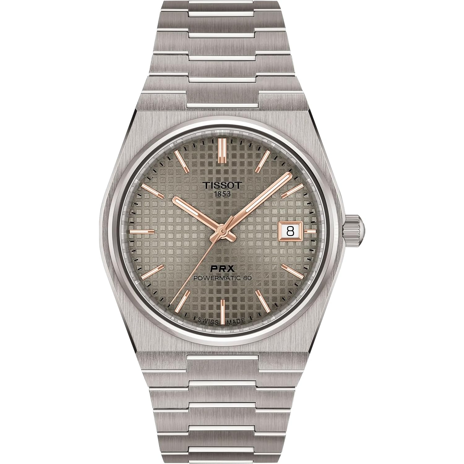 Tissot Prx 38Mm, Swiss Automatic Watch For Men, Titanium Case, Gray Dial, T1378074406100