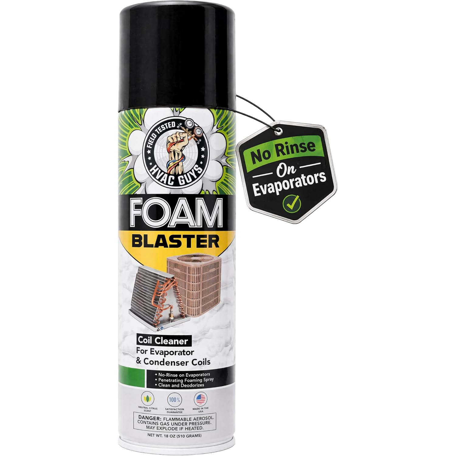 Leak Saver Foam Blaster Ac Coil Cleaner Foam Spray | Hvac Coil Cleaner For Ac Unit | Professional Deep-Penetrating Formula For Evaporator (No Rinse) & Condenser (Light Rinse)