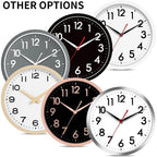 Akcisot 14 Inch Wall Clock, Battery Operated Analog Clock, Silent Non-Ticking, Ideal For Bedroom, Bathroom, Kitchen, Office And School, Black
