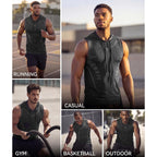Mens Sleeveless Hooded Tank Tops Upf 50+ Uv Sun Protection Quick Dry Athletic Running Workout Gym Muscle Shirts With Hoodie