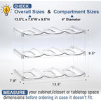 LARGER Compartment - Stackable Water Bottle Organizer Holder - for Stanley & Others' Large Tumbler - Clear Wine Rack, Cup Bottle Holder for Cabinet Home Countertop Fridge Pantry Shelf, 3 Tier Hold 9