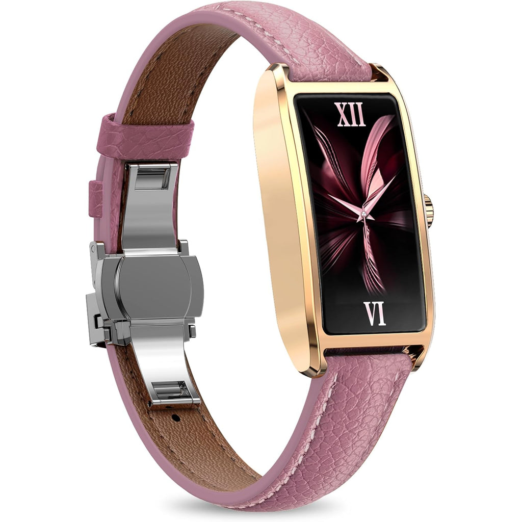 Elegant Smart Watch for Women Fitness Tracker with Step Counter Calorie Tracker Heart Rate Monitor Sleep Tracker IP68 Waterproof Activity Tracker Bracelet with AMOLED Touchscreen for iOS Android