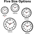 Roymnie Wall Clock Silent Non-Ticking Modern Clock Battery Operated 8 Inch Small Classic Analog Decorative For Classroom, Living Room, Office, Bedroom, School, Hotel (Black)