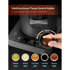 Electric Tea Kettle, Intasting Glass Electric Kettle With Tea Infuser And Precise Knob Temperature Control, 1200W Fast Heating, Bpa-Free, Easy To Clean, 1 Liter (Dark Gray)