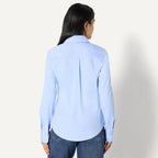 Women's Regular-Fit Stretch Poplin Button-Up Dress Shirt