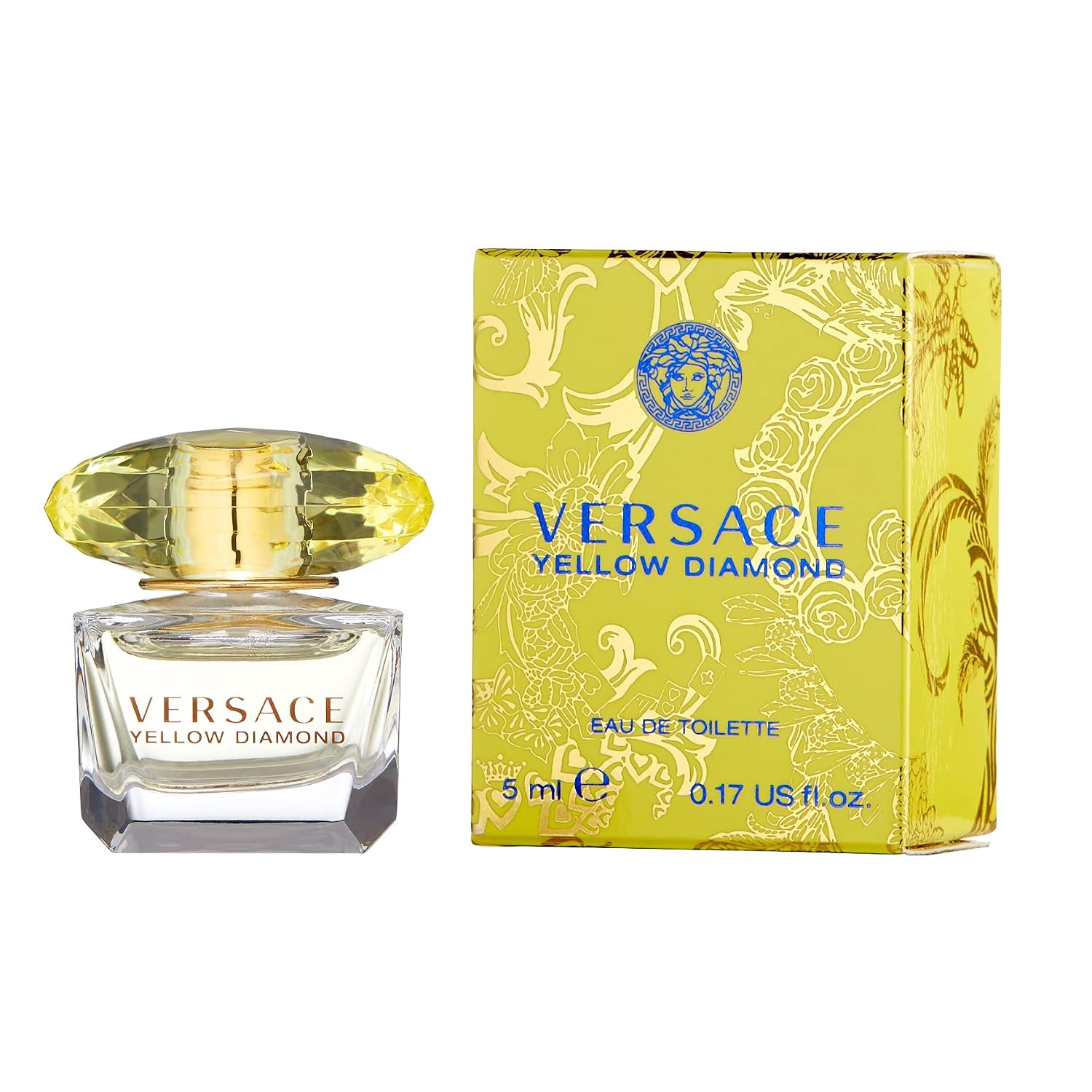 Versace Yellow Diamond Eau De Toilette Spray For Women, 0.17 Fl Oz (Miniature)
