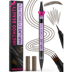 Imethod Eyebrow Pen - Eyebrow Pencil Magic 2-In-1 Eye Brow Pencils For Women With 4-Fork-Tip And Precise Brush-Tip Create Natural Hair-Like Brows, Last All Day, Microblading Eyebrow Pen, Dark Brown