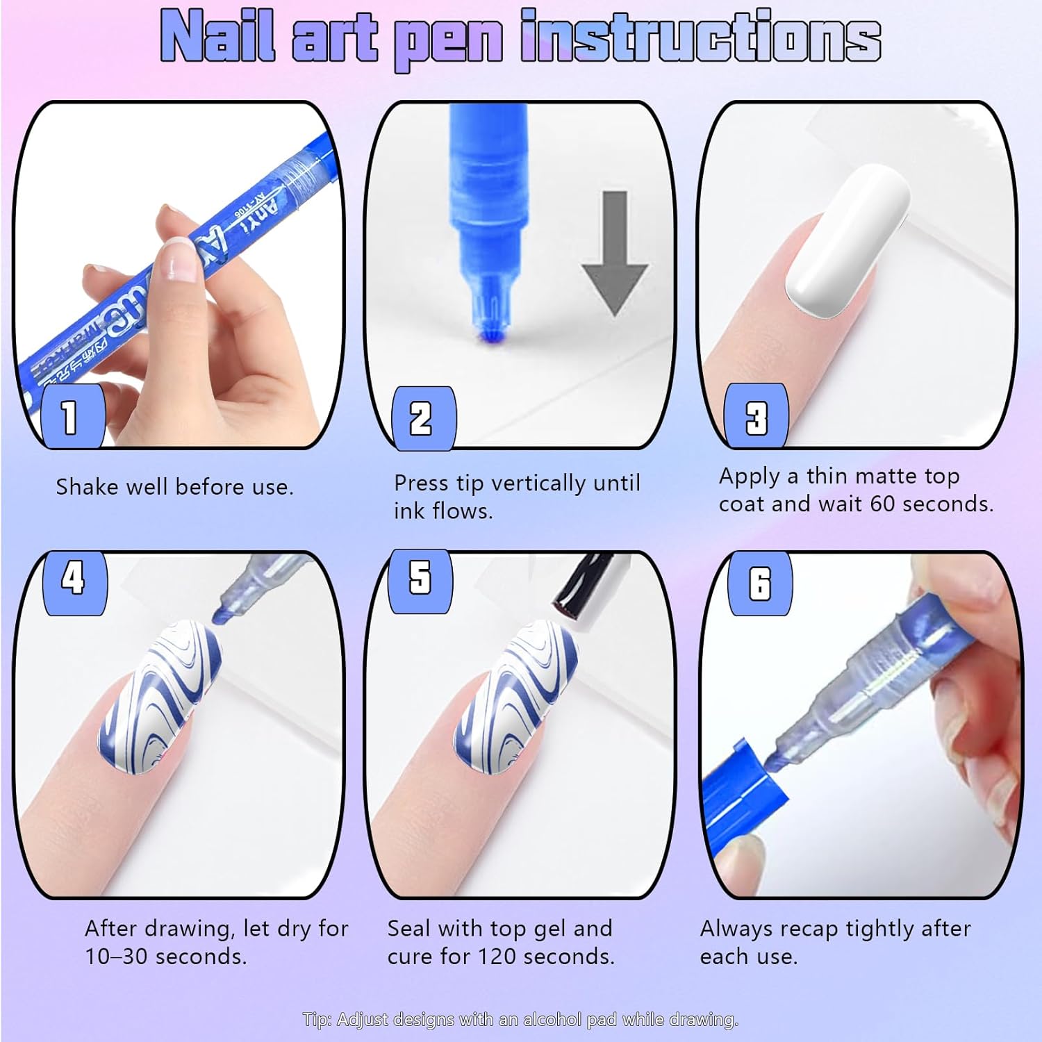 HAIOLORPRO 18 Colors Nail Art Pens Set, 3D Gel Nail Polish Pen Water-based Quick Drying, Acrylic Nail Paint Pens Kit Drawing Painting Liner Dotting Graffiti Manicure for Home Salon DIY