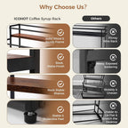 Coffee Syrup Rack Organizer, 2 Tier 10 Bottles Holder Stand For Bar | Coffee Syrup Liquor Bottle Display Shelf Bar Shelf Stand Countertop Rack For Syrup, Wine, Spice