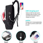 Mcwth Shark Backpacks For Teen Boys, Cool Kids Backpack For School Bookbags (Glow)