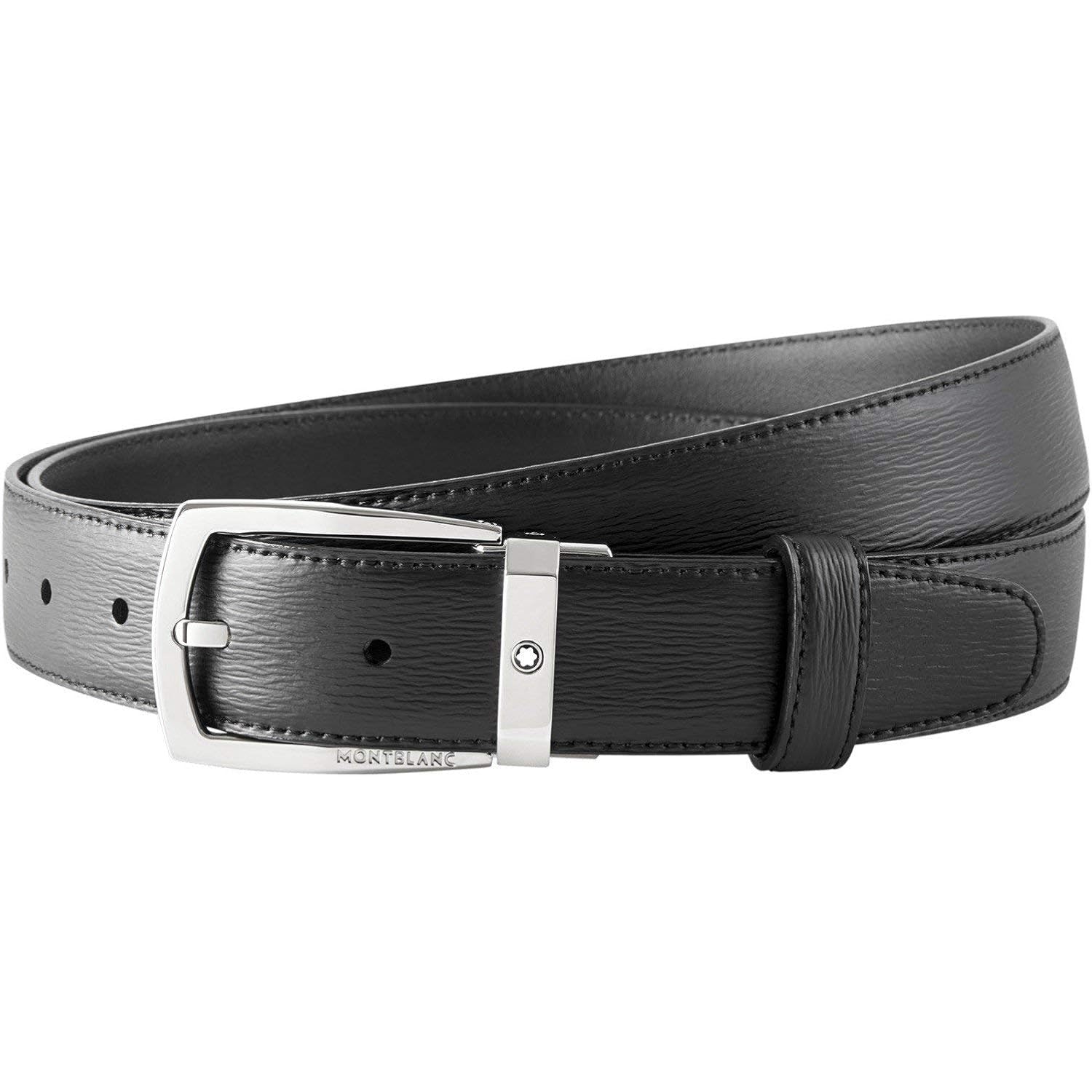 Montblanc Black Leather Belt- Black116706, Brand Size 47