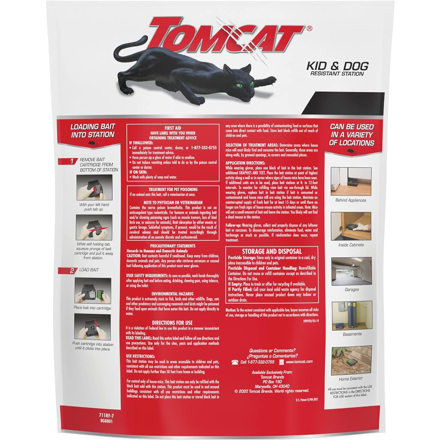 Tomcat Mouse Killer, Child & Dog Resistant, Refillable Station And 16 Baits | Weather-Resistant Indoor/Outdoor Bait Station With Clear Monitoring Lid, 1 Station And 16 Bait Blocks