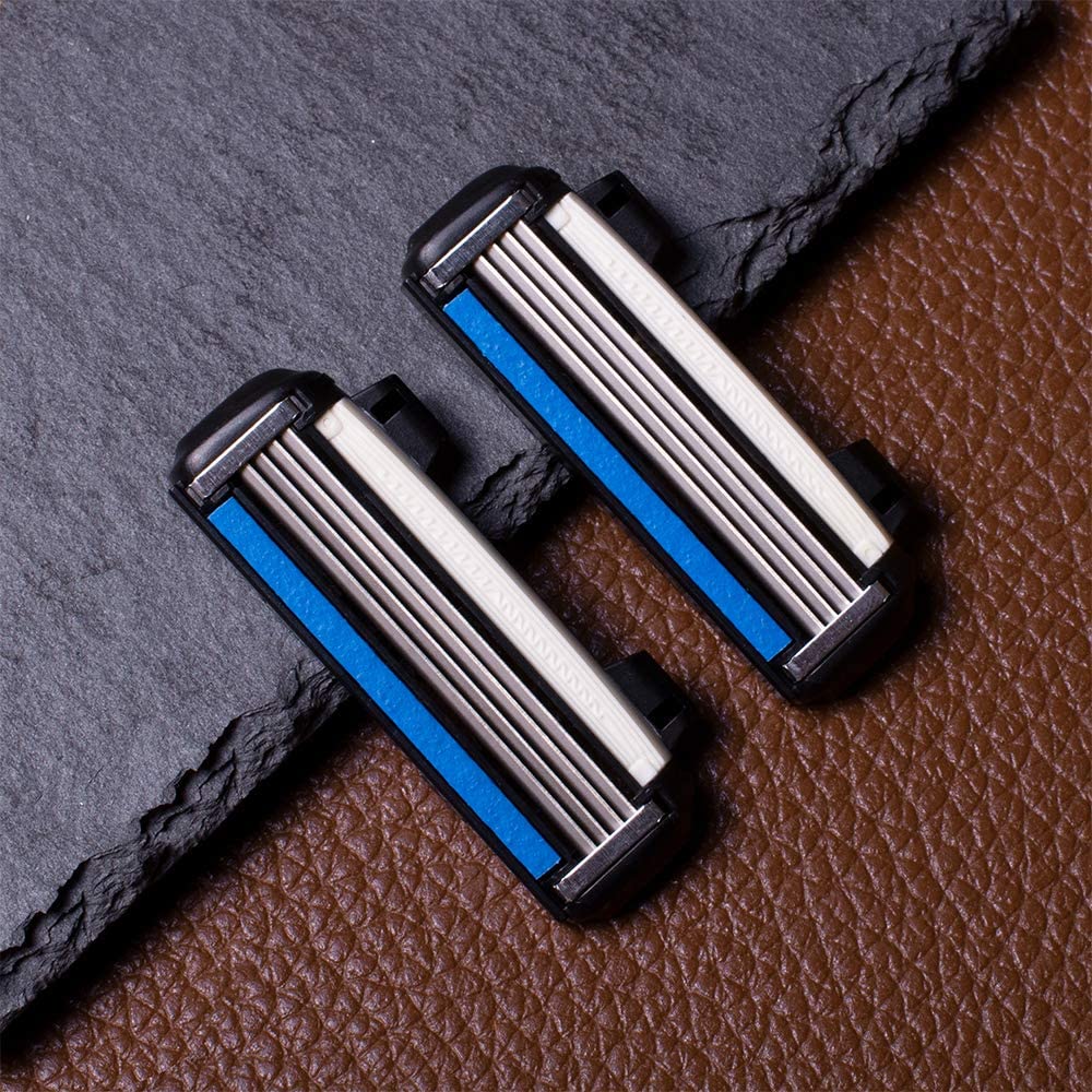 HeadBlade Men's HB4 Refill Shaving Razor Blades. Stainless Steel Blades for No Tugging or Pulling, Shave Less, Works for Face, Body, and Scalp (Pack of 1)
