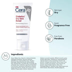 Cerave Moisturizing Cream For Diabetics’ Dry Skin, Urea Cream With Bilberry For Face And Body, Fragrance Free & Paraben Free, 8 Ounce