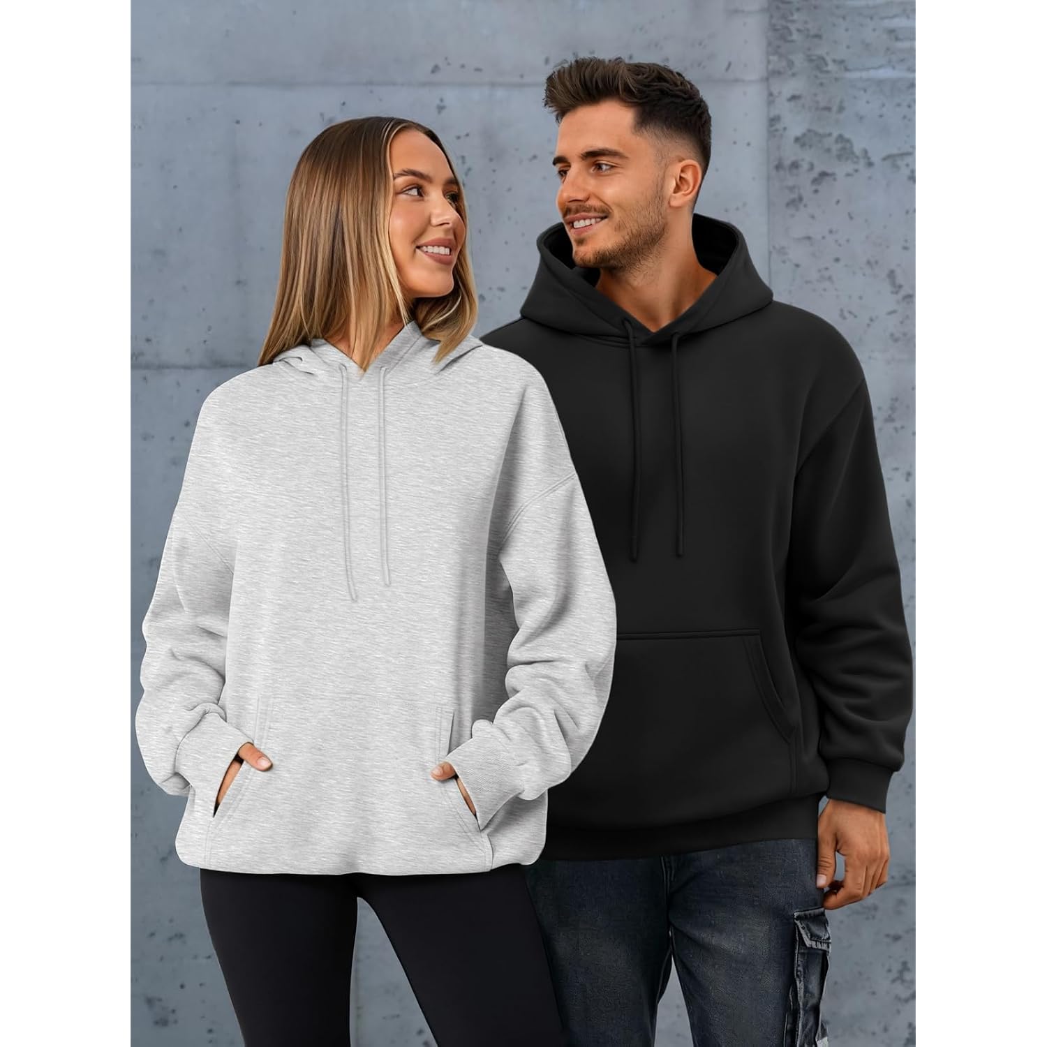 Efan Mens Oversized Hoodies Fall Sweatshirt Winter Fleece Hooded Collar Drawstring Pullover With Pockets