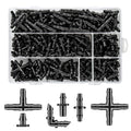 300 Pcs Barbed Connectors Drip Irrigation Fittings Kit, 1/4" Drip Irrigation Kit For Garden Flower Pot Greenhouse Lawn (Straight Barbs,Single Barbs,Tees,Elbows,End Plug,4-Way Coupling)