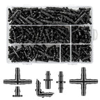 300 Pcs Barbed Connectors Drip Irrigation Fittings Kit, 1/4" Drip Irrigation Kit For Garden Flower Pot Greenhouse Lawn (Straight Barbs,Single Barbs,Tees,Elbows,End Plug,4-Way Coupling)