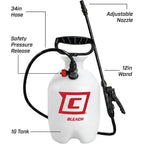Chapin 1-Gallon Bleach Pump Sprayer, Resistant Seals For Cleaning | Chemical-Resistant Tank And Seals; For Mold Treatment, Sanitizing, Fungicides And Cleaners With Filtration And 34In Hose