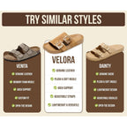 Project Cloud 100% Genuine Leather Womens Sandals Dressy - Lightweight & Non-Slip Women'S Flats Sandals Women With Plush & Soft Insole Slides Sandals For Women 2026 (Velora)