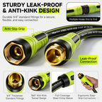 Garden Hose 50Ft, Non-Expandable Heavy Duty Water Hose With 10 Function Sprayer, Flexible, Leakproof, Kink Resistant & Hybrid Hose For Yard, Outdoor, 600 Psi