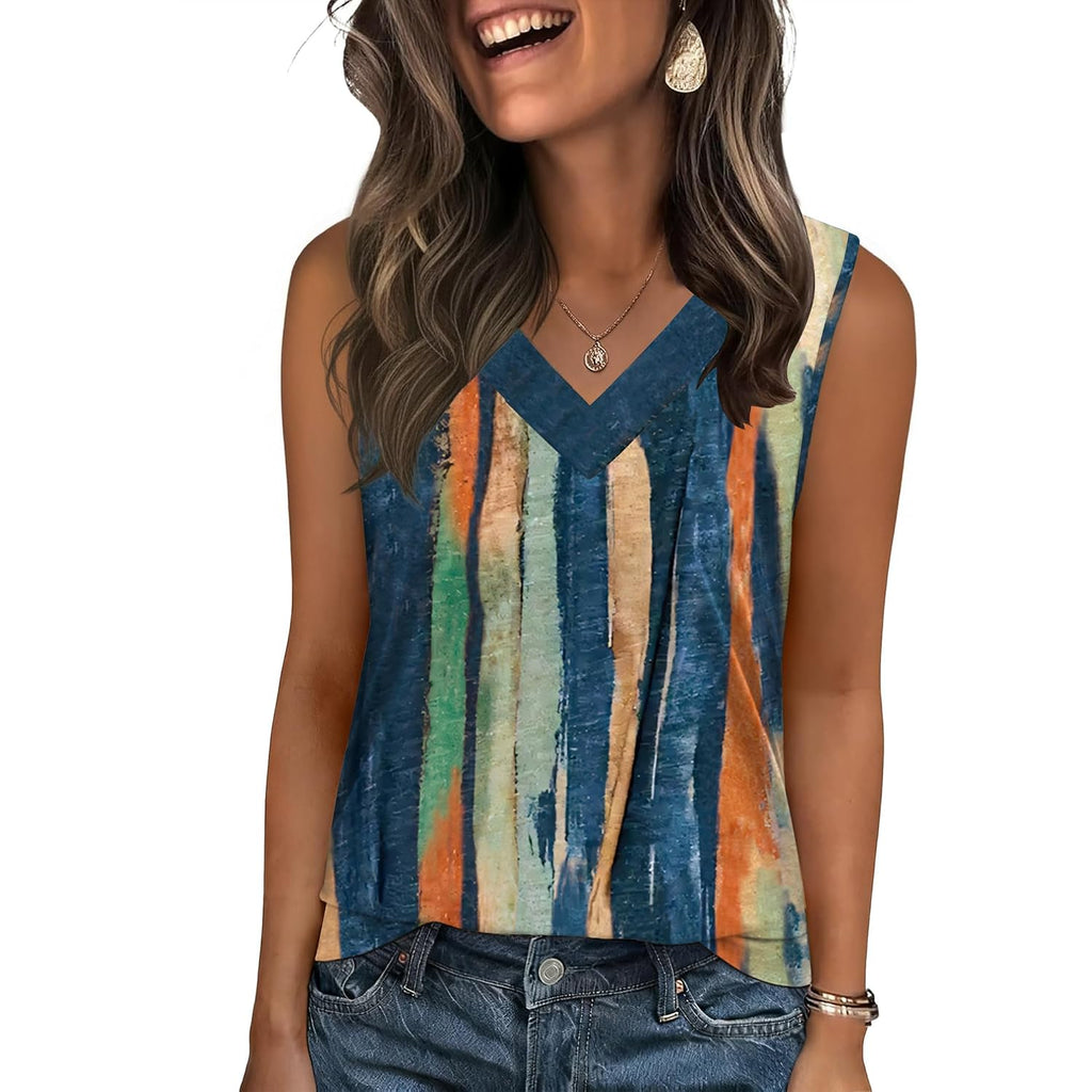Zeagoo Tank Top For Women V Neck Loose Fit Sleeveless Summer Tops Business Casual Outfits Dressy Blouses Shirts