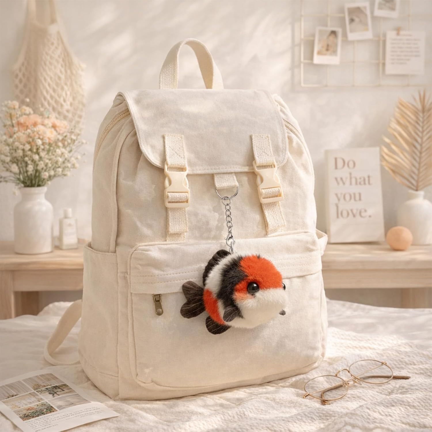 Angyape Cute Koi Fish Keychain Plush Bag Charms Purse Charms for Handbags Tote Bags Backpacks Lucky Accessories Gifts