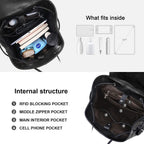 Boyatu Leather Backpack Purse For Women Fashion Design Ladies Shoulder Bag | Full-Grain Leather | Work Commuter & City Travel | Fashion Rfid Pocket Bag | Compact Everyday Essentials (Black)