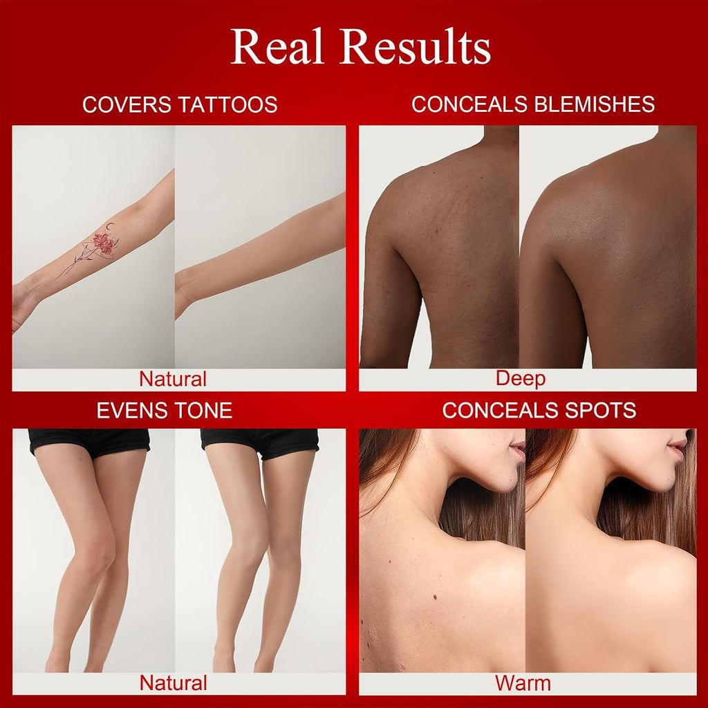 Tattoo Cover Up Makeup Waterproof,No Transfer Body Coverage Perfector,Full Coverage Body Foundation & Tattoo Concealer(Light)