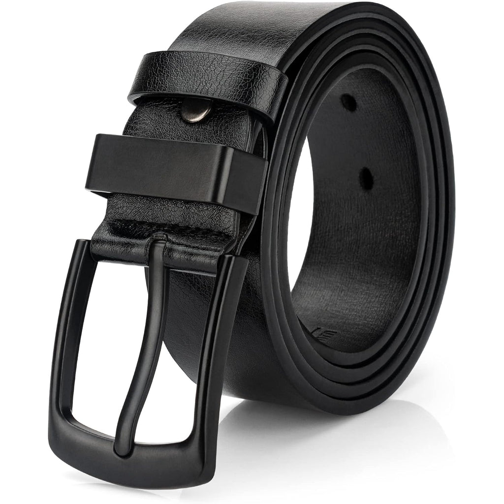 Maikun Mens Casual Dress Belt, Mens Leather Black Belt, Casual Wear Jeans Pants