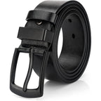 Maikun Mens Casual Dress Belt, Mens Leather Black Belt, Casual Wear Jeans Pants