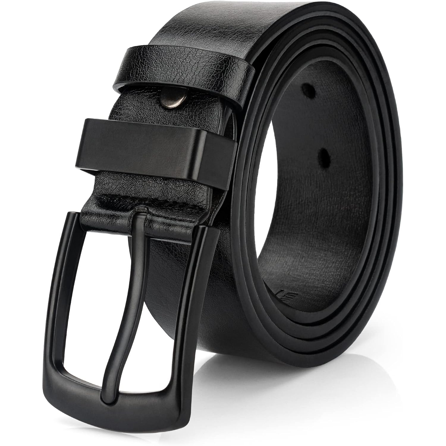 Maikun Mens Casual Dress Belt, Mens Leather Black Belt, Casual Wear Jeans Pants