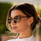 WearMe Pro Round Polarized Sunglasses for Women - Retro Classic UV400 Protection for Driving & Everyday Wear Light Crystal Brown / Brown Lens