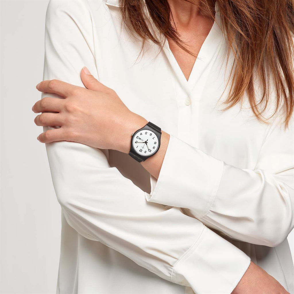 Swatch New Gent Biosourced Unisex Watch Casual Polymer Black Quartz Waterproof Twice Again