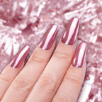 Chrome Nail Powder - Rose Gold/Pink Nails Chrome Powder Mirror Effect, Premium Metallic Mirror Chrome Nail Powder Pigment for Nail Art Decoration