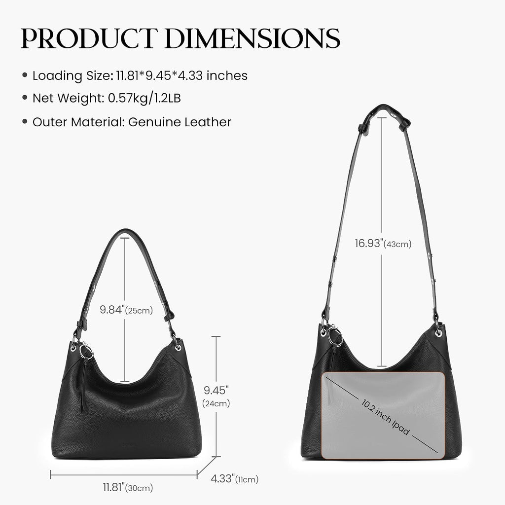 Befen Genuine Leather Hobo Bags For Women Trendy Crossbody Purses Soft Real Leather Shoulder Hanbags With Adjustable Strap
