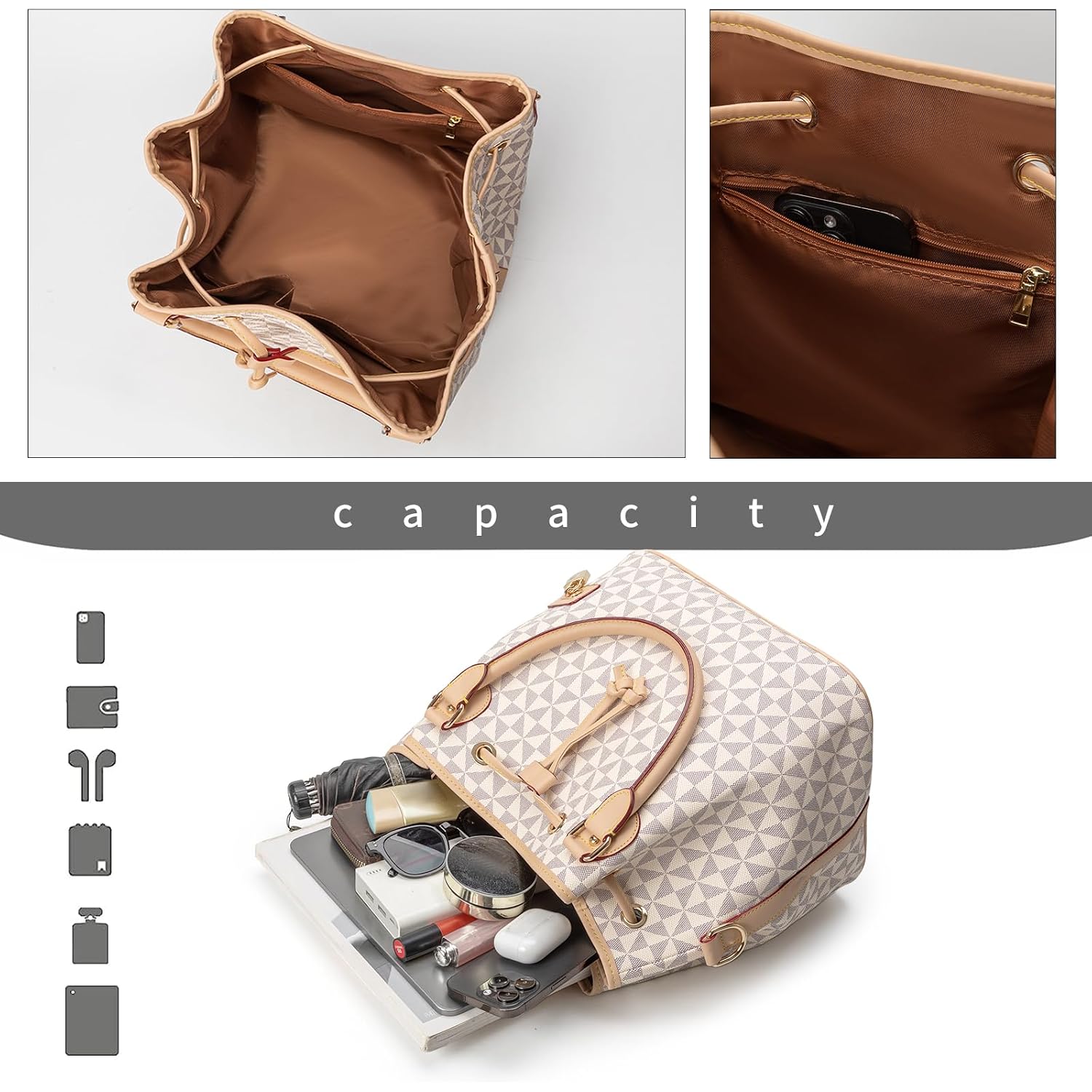 Bucket Purse For Women With Chic West Hobo Style | Drawstring Closure, Shoulder Handbag, Tote Purse, Pockets Design