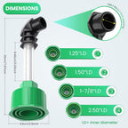 Ac Drain Line Unclogger, Hvac To Pvc Pipe Ac Drain Line Cleaner Tool, A/C Condensate Drain Line Cleaner Adapter, Air Conditioner Wet Vac Attachment To Evacuate And Unclog Ac Drain Lines-Green