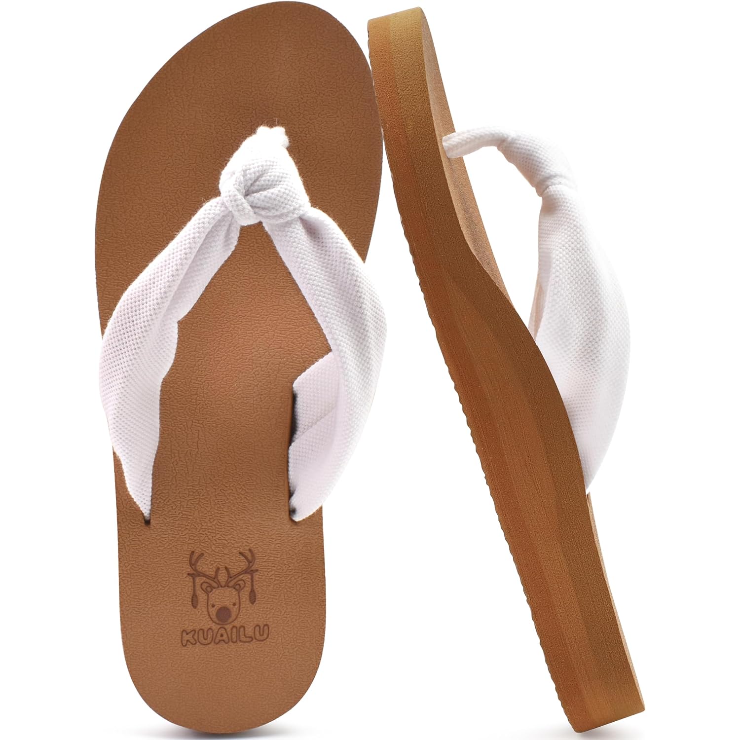 Kuailu Flip Flops For Women With Arch Support Yoga Mat Comfortable Summer Beach Walking Thong Cushion Sandals Slip On Indoor Outdoor