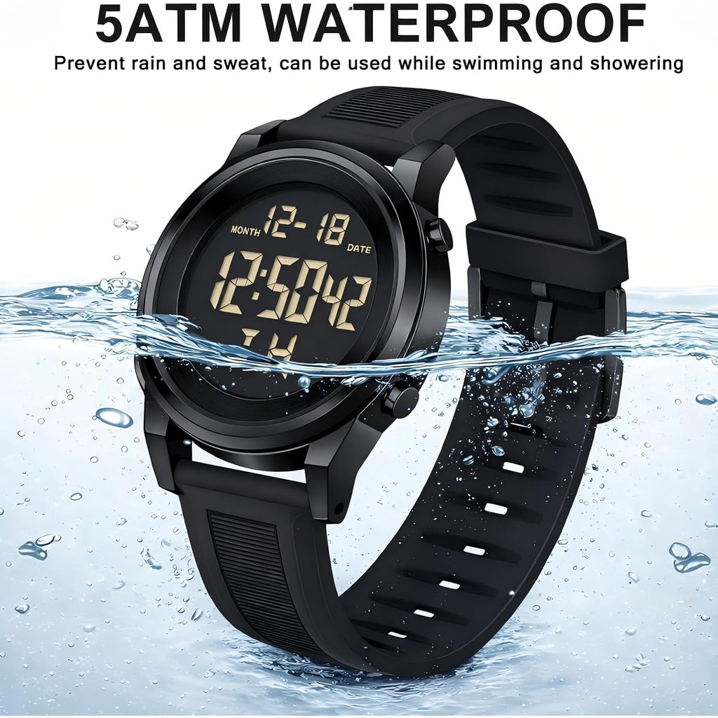 Military Silver Waterproof Sports Wrist Watches For Men Digital Tactical Mens Sport Watches Waterproof Military