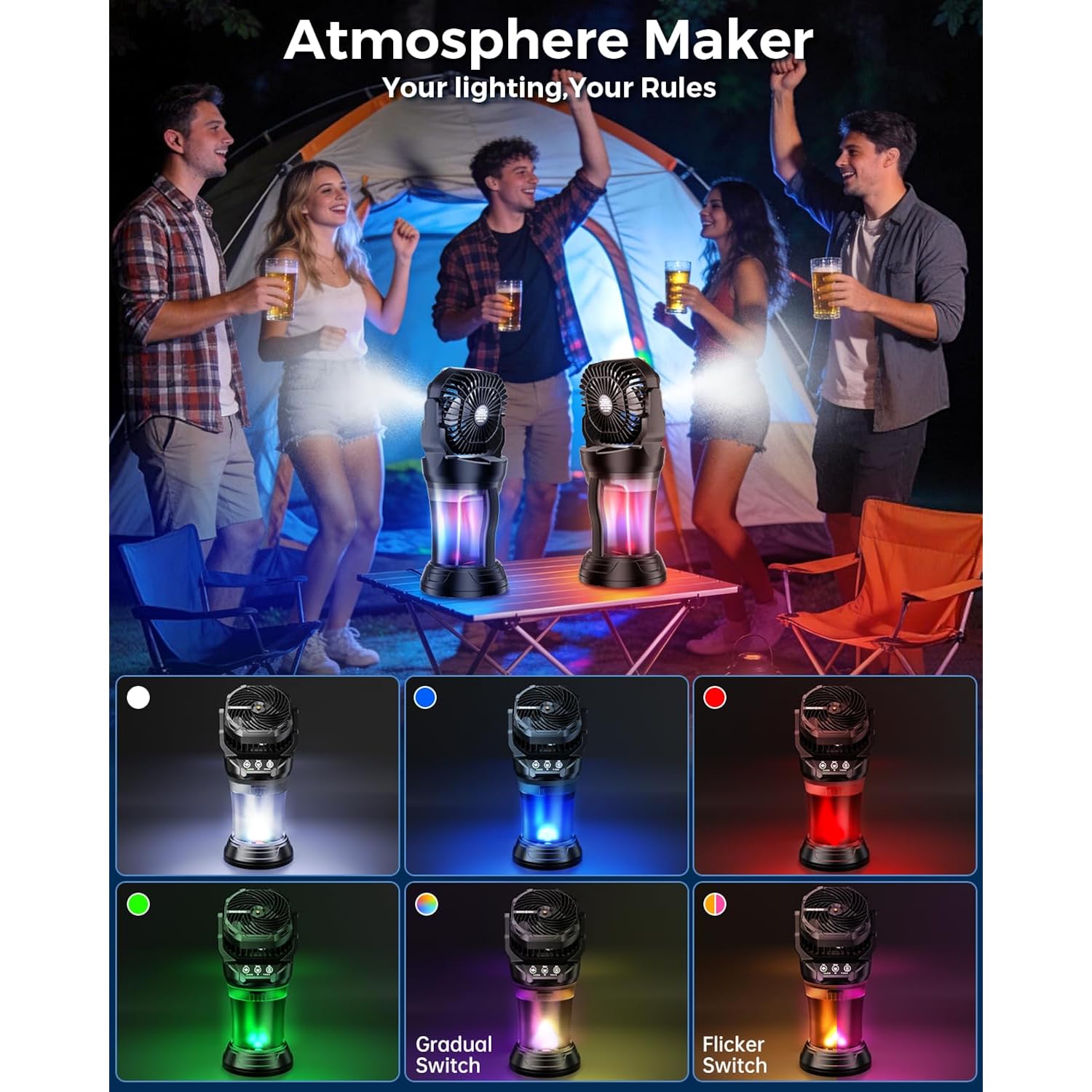 Misting Fans For Outside, Portable Mister Fan With 30000Mah Battery & Remote, 2L Tank & 4 Speeds Mist Modes, Extreme Heat Relief For Camping Patio Garden Backyard Tailgate Parties