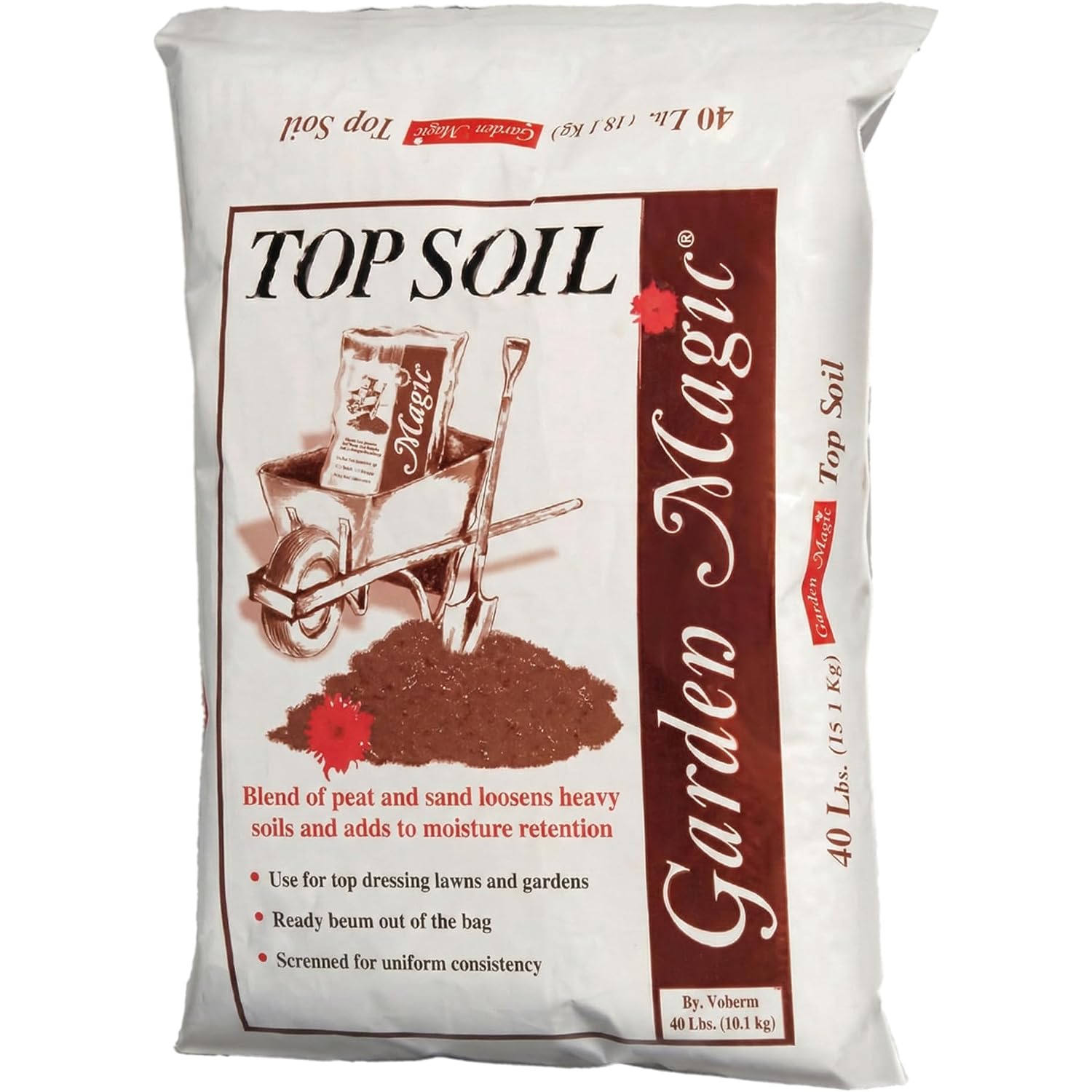 Michigan Peat 40 Pound Bag Garden Magic Organic Planting Potting Top Soil Blend Mix For Indoor And Outdoor Gardening And Landscapes, White