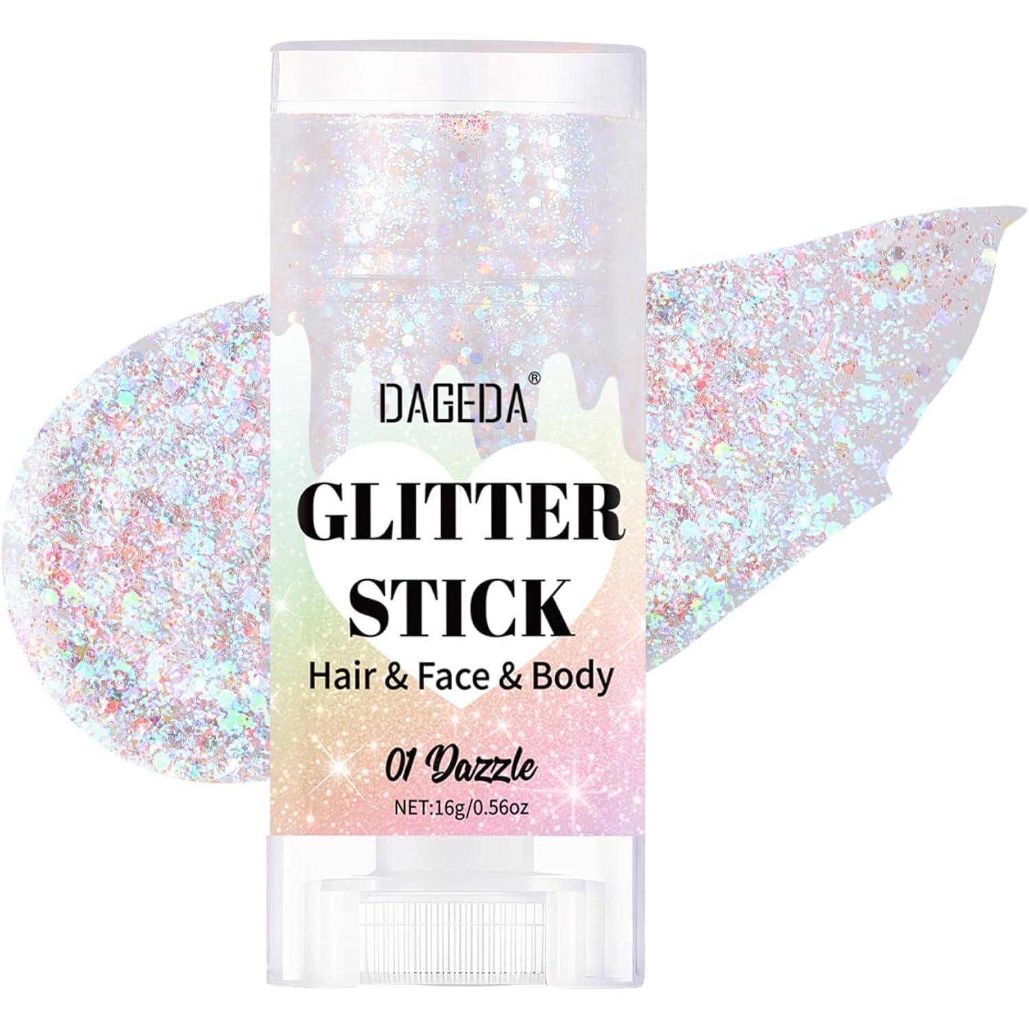 Dazzle Body Glitter Stick,Sparkly Face Glitter Makeup,Holographic Hair Glitters Mermaid Makeup Rave Outfits For Women, Shimmer Face Paint Stick Singer Concert Accessories